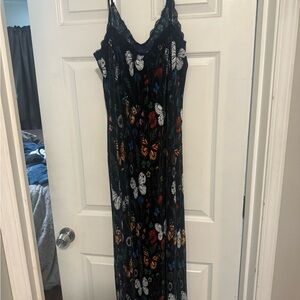 LALA Black Dress with Colorful Butterfly Print